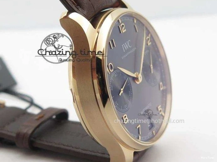 MIROTIME 1219 Unisex Portuguese Real PR RG IW500702 ZF 1:1 Best Edition On Brown Leather Strap A52010 V 7303